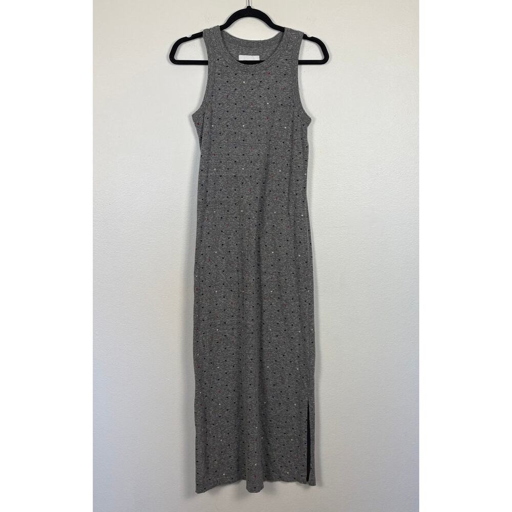 Current/Elliott Grey All Over Heart Print Tank Maxi Dress 0